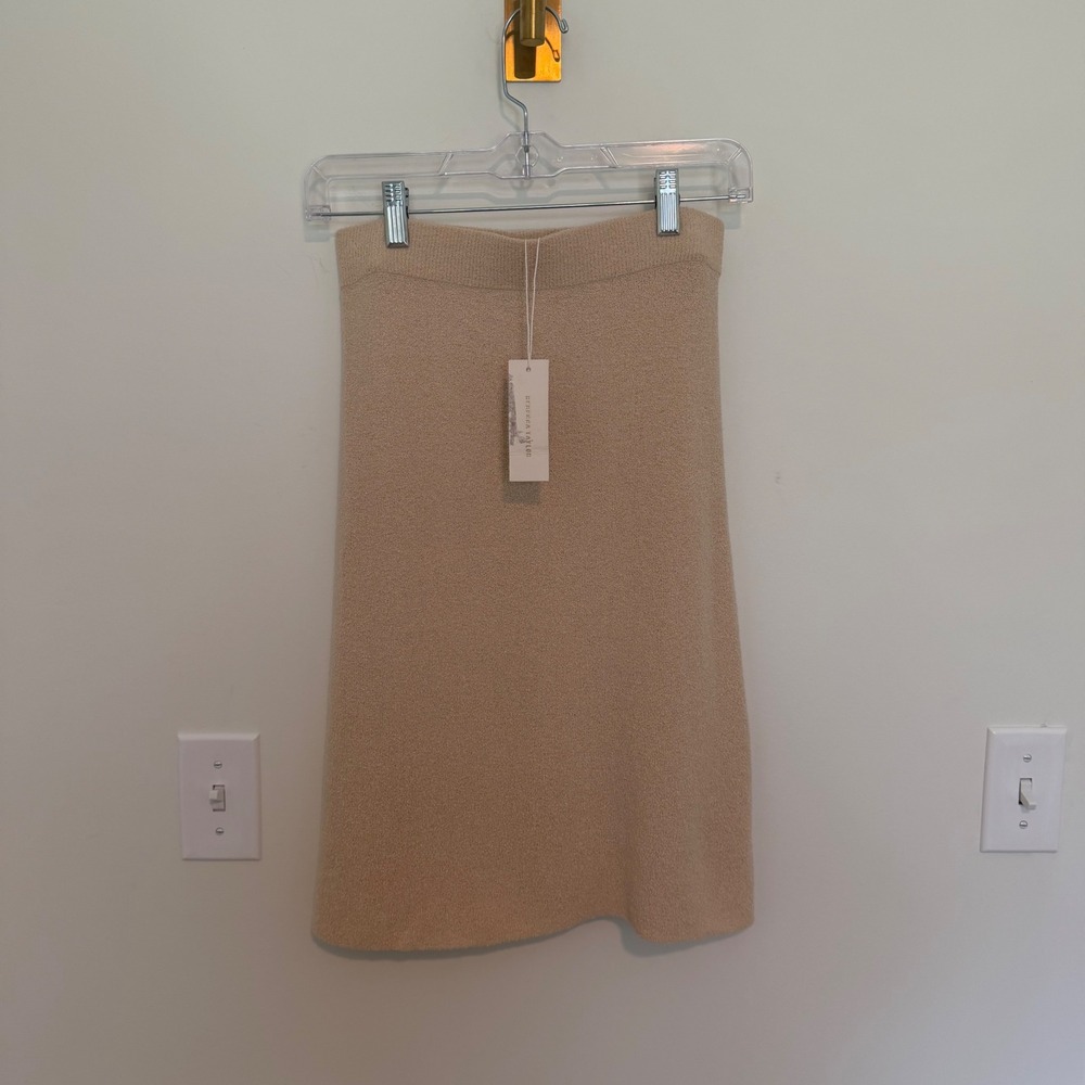Rebecca Taylor Womens Knit Mini Skirt‎ Beige Oatmeal Elastic Waist Size S NWT